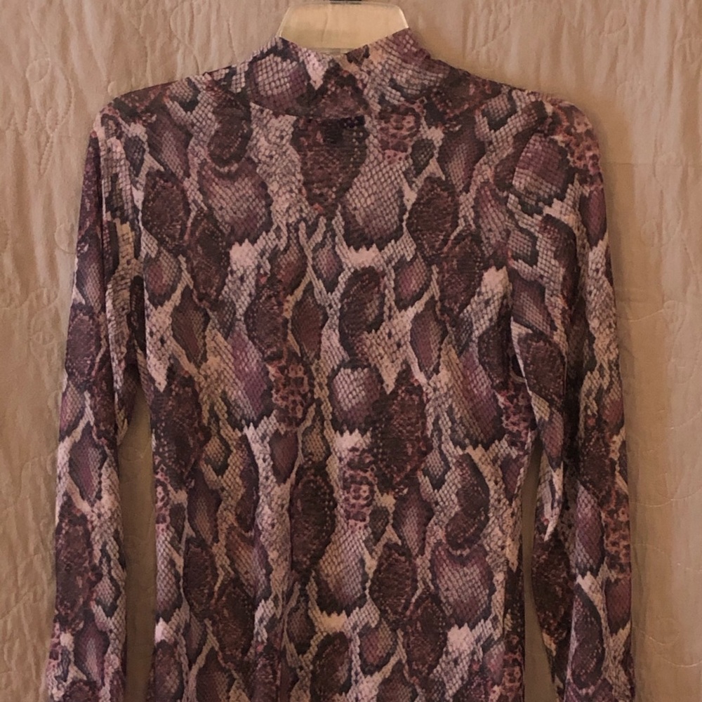 Sheer snakeskin print top